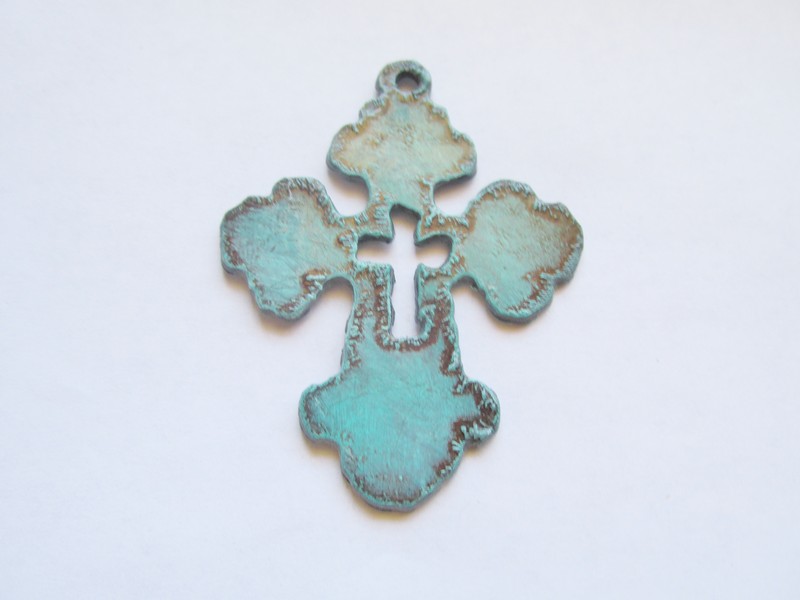 (image for) Chubby Cross with cross out #CC007-2 1/2 patina